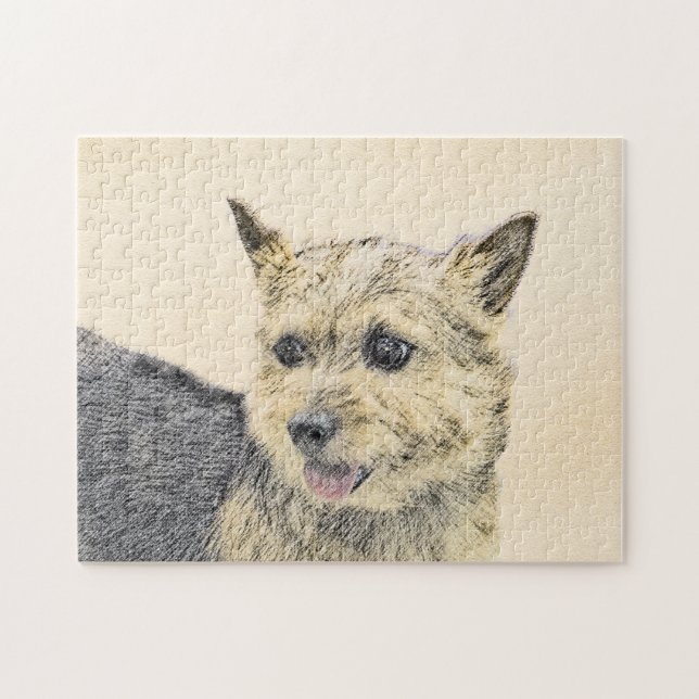 Puzzle Pintura de Norwich Terrier - Arte de Perro Origina (Horizontal)