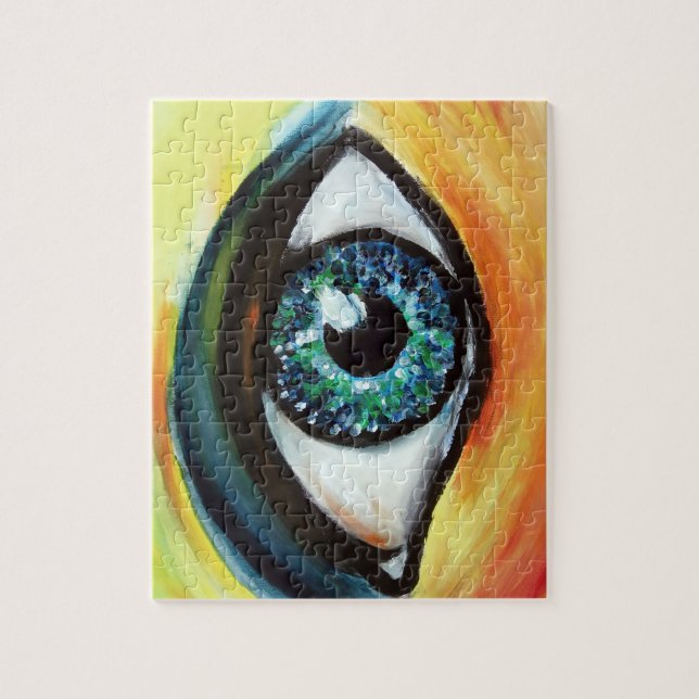 Puzzle Pintura de ojos azules (Vertical)
