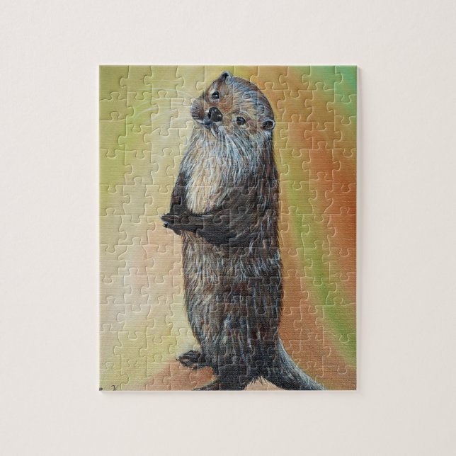 Puzzle Pintura de Otter de Río Permanente (Vertical)
