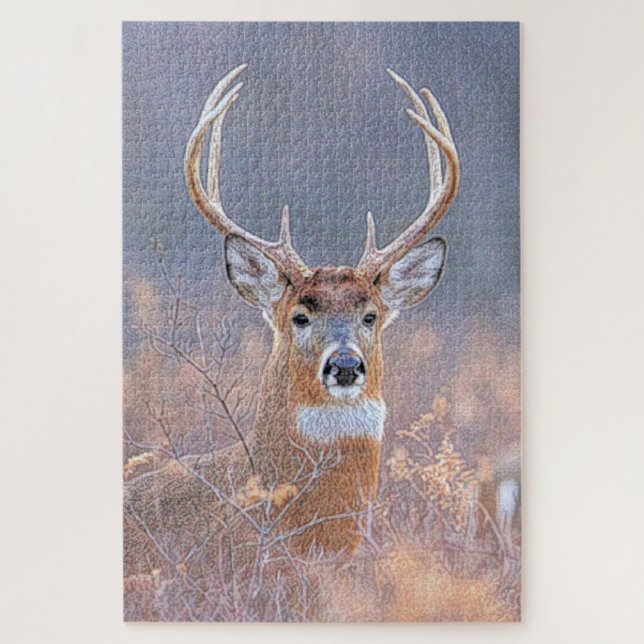 Puzzle Pintura de paisajes de Whitetail Buck in Field (Vertical)