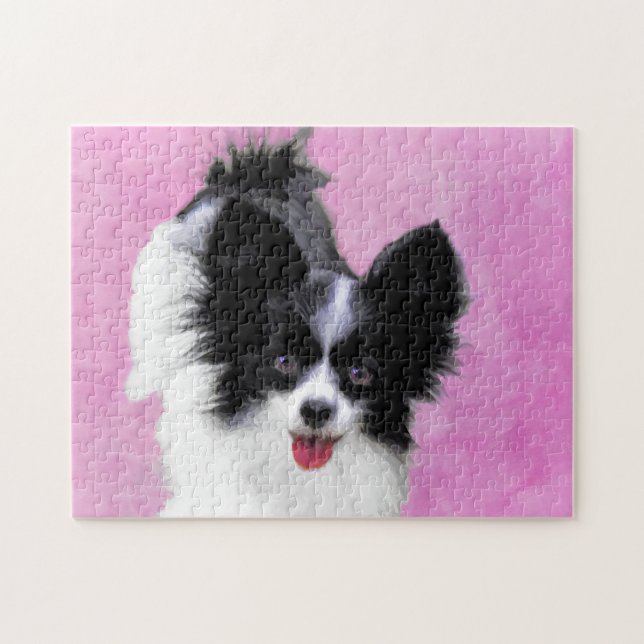 Puzzle Pintura de Papillon (blanco y negro) - Arte de per (Horizontal)