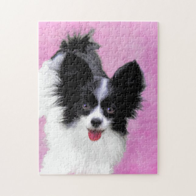 Puzzle Pintura de Papillon (blanco y negro) - Arte de per (Vertical)