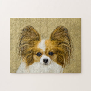 Puzzle Pintura de Papillon (Hound Tri) - Arte original de