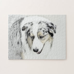 Puzzle Pintura de Pastor Australiano - Arte Original de P