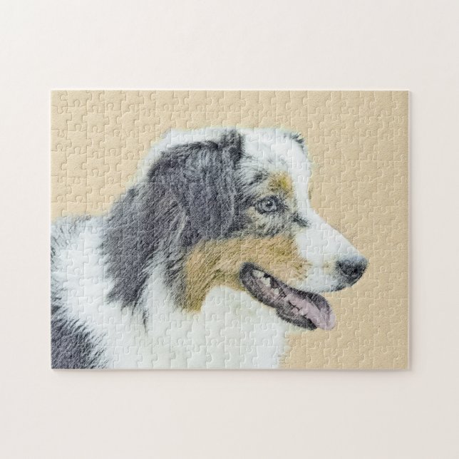 Puzzle Pintura de pastor australiano - Arte original de p (Horizontal)