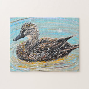 Puzzle Pintura de pato mallard femenina