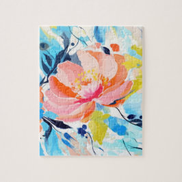 Puzzle Pintura de patrón floral abstracto