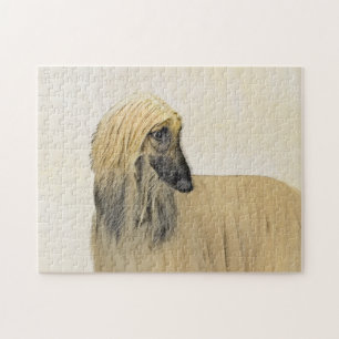Puzzle Pintura de perro afgano - Arte de perro original l