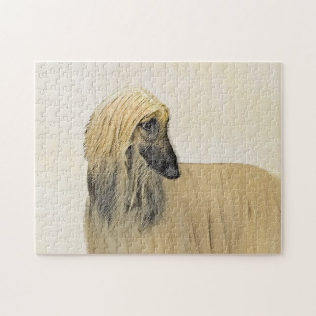 Puzzle Pintura de perro afgano - Arte de perro original l (Horizontal)