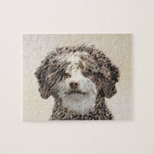 Puzzle Pintura de Perro de Agua Español - Arte Perro Orig