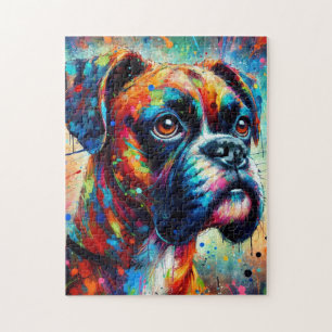 Puzzle Pintura de perro de arte pop colorista impresionis