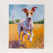 Pintura de perro galgo italiano mascota
