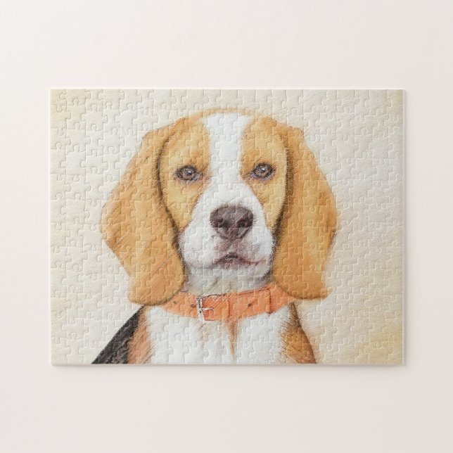 Puzzle Pintura de perro sabueso Beagle Arte animal origin (Horizontal)