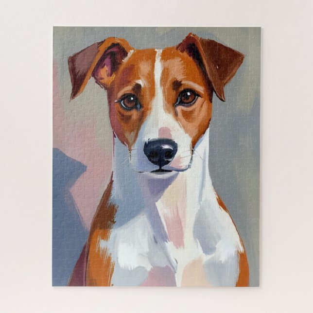 Puzzle Pintura de perro Terrier Jack Russell Mascota (Vertical)