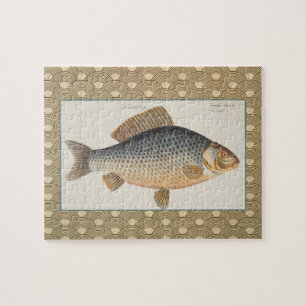 Puzzle pintura de pesca de carpa dibujo de agua dulce