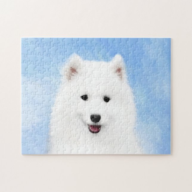 Puzzle Pintura de pimienta de Samoyed - Arte Perro Origin (Horizontal)
