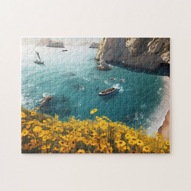 Puzzle Pintura de playa en Grecia (Horizontal)