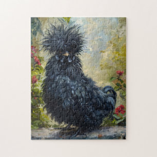 Puzzle Pintura de pollo de Silkie Negro