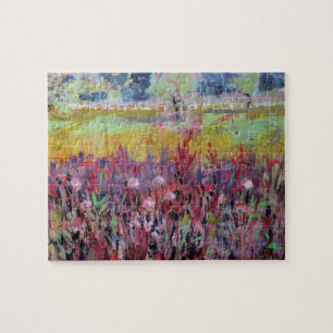 Puzzle Pintura de pradera de algodoncillo / Artista Larry