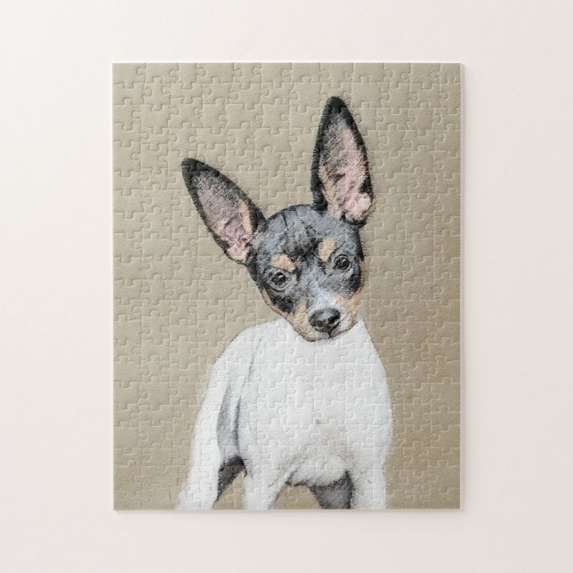 Puzzle Pintura de Rat Terrier - Arte Perro Original. (Vertical)