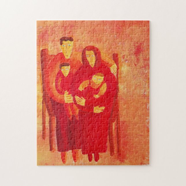 Puzzle Pintura de retrato de arte contemporáneo sentado e (Vertical)