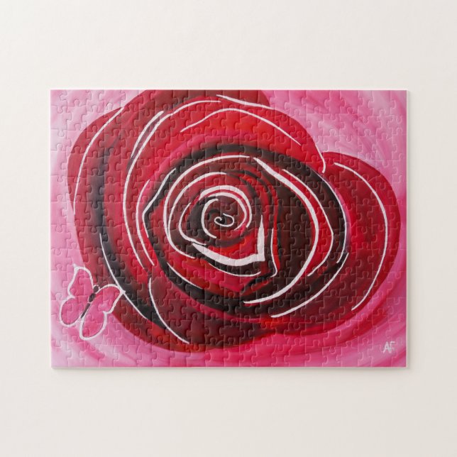 Puzzle Pintura de rosa mariposa de Alfred Fox (Horizontal)