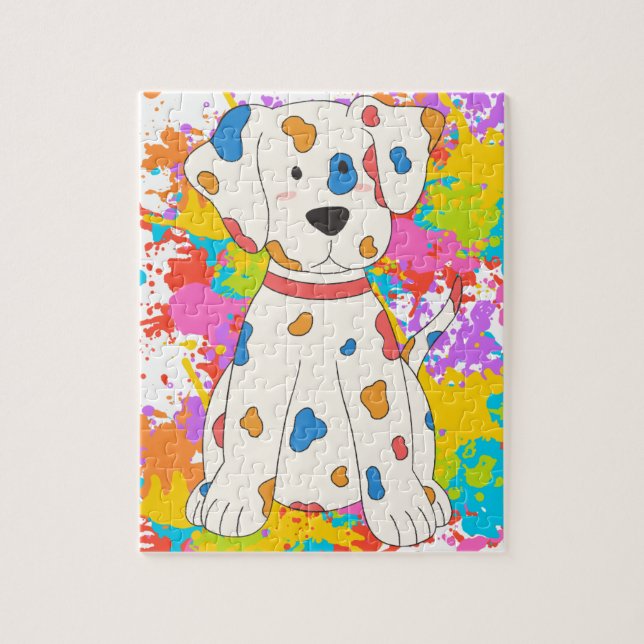 Puzzle pintura de salpicadura de perro (Vertical)