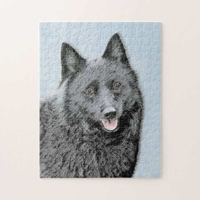 Puzzle Pintura de Schipperke - Arte Perro Original Cuto (Vertical)