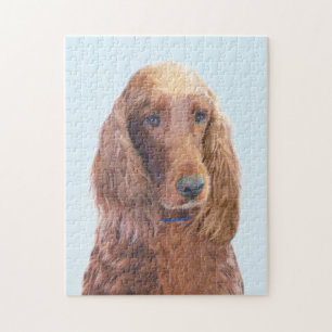 Puzzle Pintura de Setter Irlandés - Arte de Perro Origina