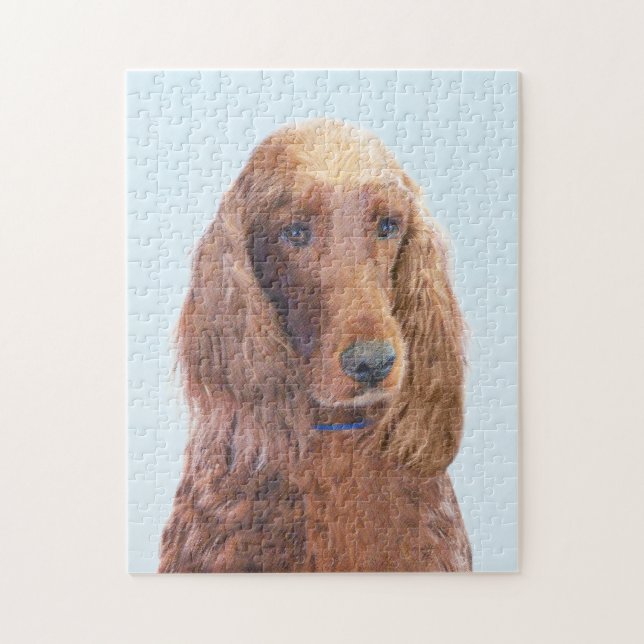 Puzzle Pintura de Setter Irlandés - Arte de Perro Origina (Vertical)