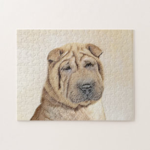Puzzle Pintura de Shar Pei - Arte Perro Original Cuto