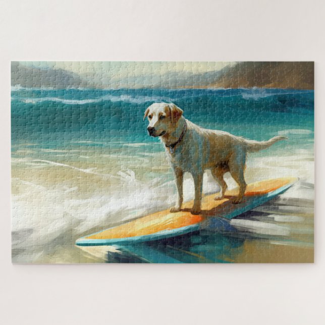 Puzzle Pintura de surf de Anatolian Shepherd Beach (Horizontal)