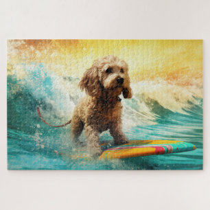 Puzzle Pintura de surf en Cockapoo Beach