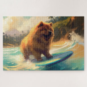 Puzzle Pintura de surf en la playa de Chow Chow