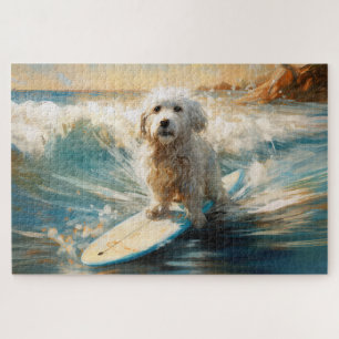 Puzzle Pintura de surf en la playa de Coton De Tulear
