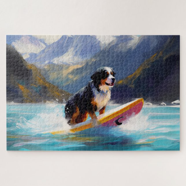 Puzzle Pintura de surf en la playa de montaña de Bernese (Horizontal)