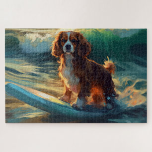 Puzzle Pintura de surf en la playa del rey caballero