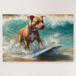 Puzzle Pintura de surf en la playa del Staffordshire amer