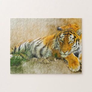 Puzzle Pintura de tigre