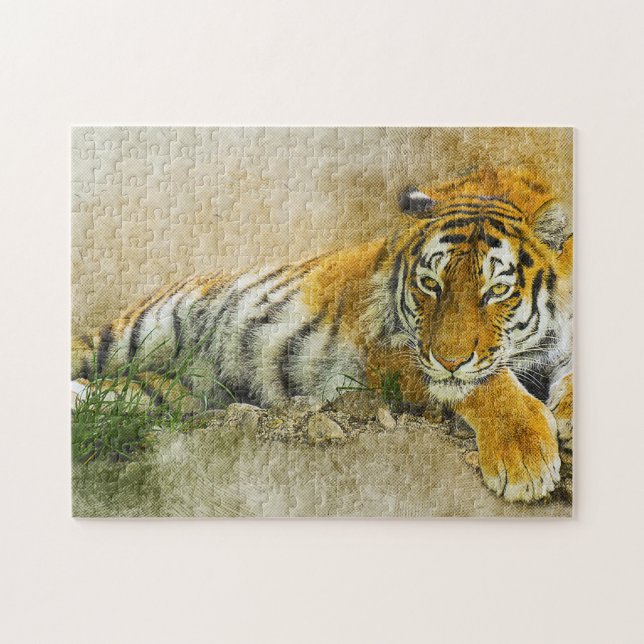 Puzzle Pintura de tigre (Horizontal)