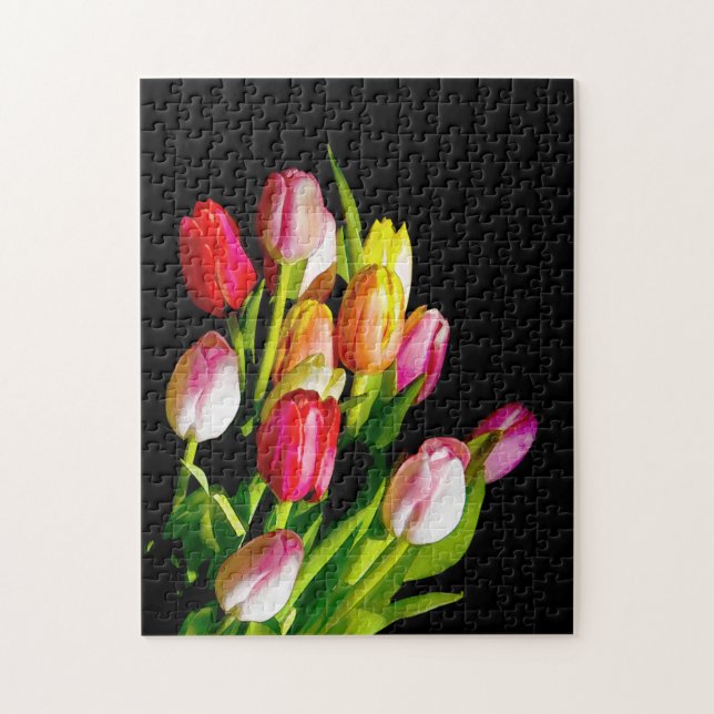 Puzzle Pintura de tulipán - Arte de flores original (Vertical)