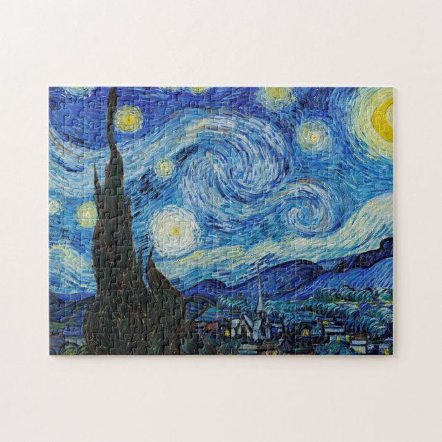 Puzzle Pintura de Van Gogh de la noche estrellada (1889) (Horizontal)