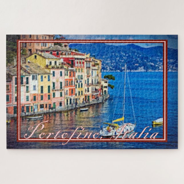 Puzzle Pintura de vela a Portofino, Italia - 20x30 (Horizontal)