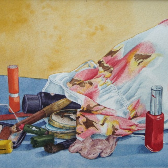 Puzzle pintura de vida de la bolsa de maquillaje retro (Subido por el creador)