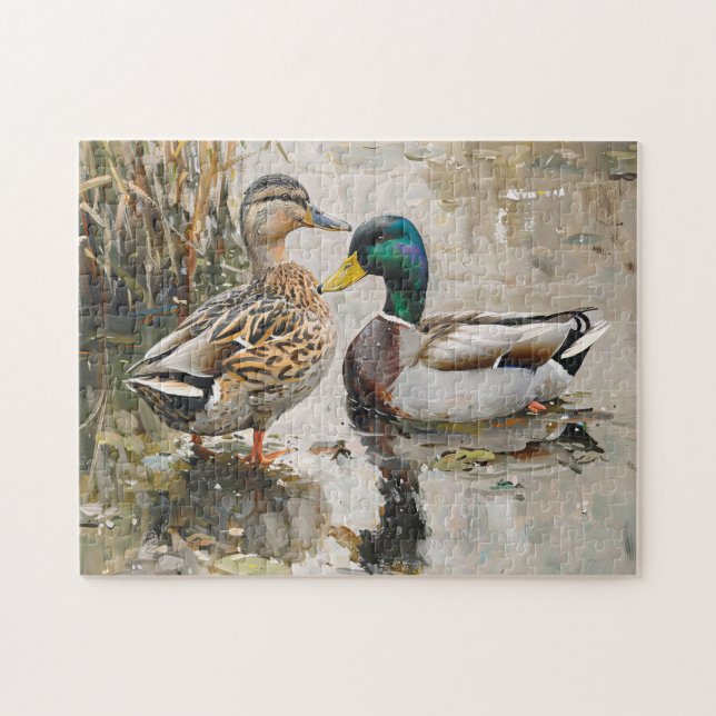 Puzzle Pintura de vida salvaje de pato y mallard (Horizontal)