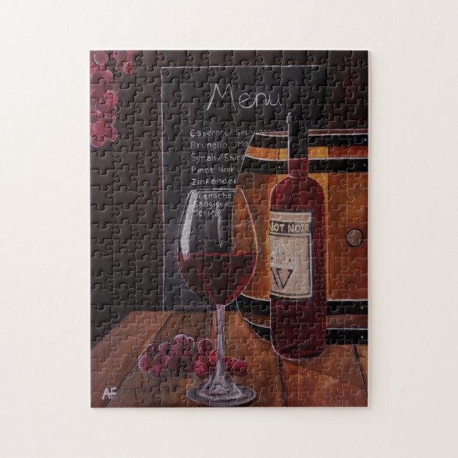 Puzzle Pintura de vino tinto de Alfred Fox (Vertical)