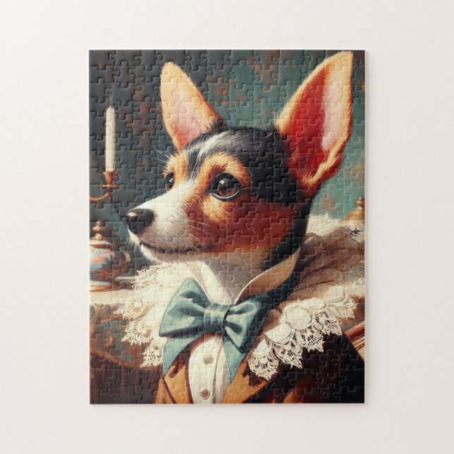 Puzzle Pintura de Vintage Toy Fox Terrier (Vertical)