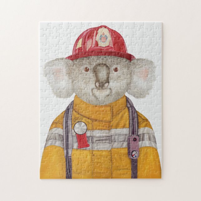 Puzzle Pintura del bombero de Koala (Vertical)