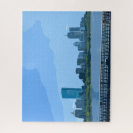Puzzle Pintura del horizonte de Boston río Charles