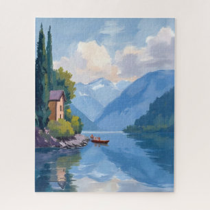 Puzzle Pintura del Lago de Como, Italia